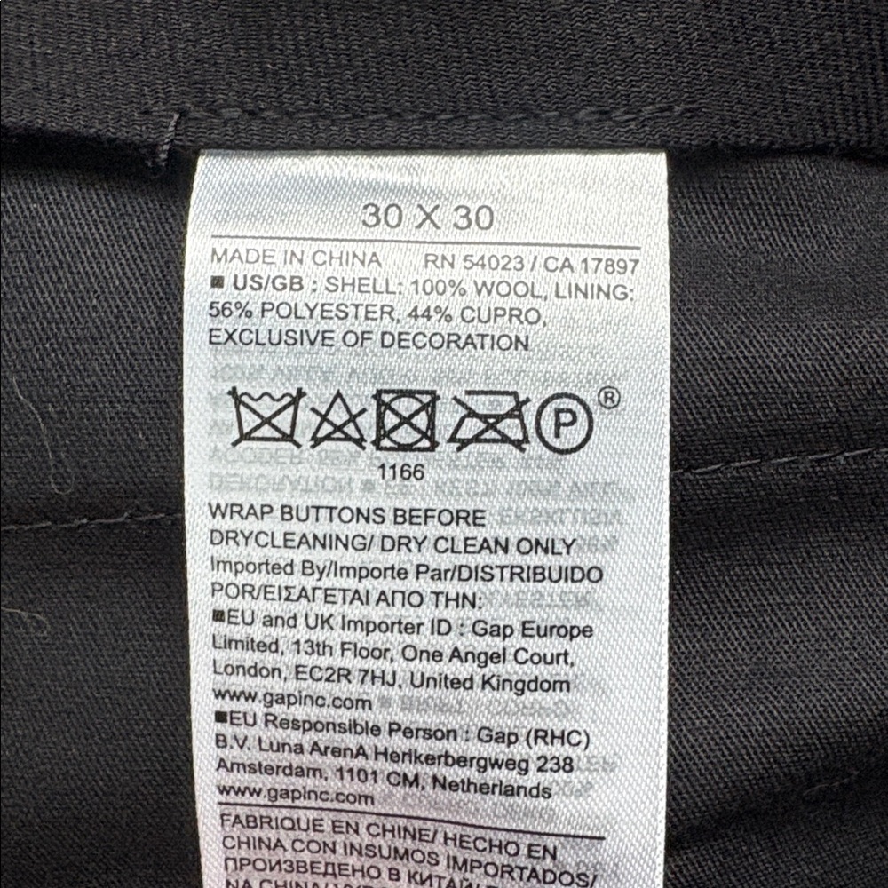 NWOT Banana Republic Straight Barathea Tuxedo Black Pant Sz 30 x 30 (#796388) - Picture 6 of 9